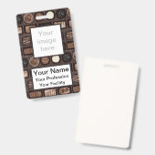 Benutzerdefiniertes Schokoladenfeld-Abzeichen Ausweis (Vorder- & Rückseite)