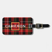 Benutzerdefiniertes Schotte Rotes Schwarz-Gelbes T Gepäckanhänger (Vorderseite horizontal)