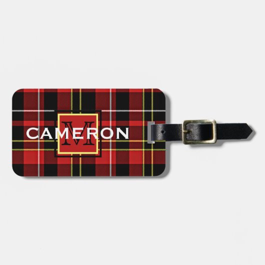 Benutzerdefiniertes Schotte Rotes Schwarz-Gelbes T Gepäckanhänger (Vorderseite horizontal)