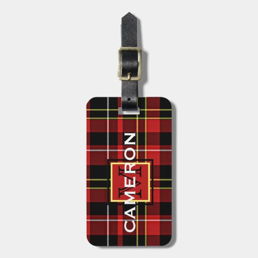 Benutzerdefiniertes Schotte Rotes Schwarz-Gelbes T Gepäckanhänger (Vorderseite vertikal)