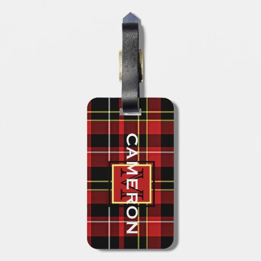 Benutzerdefiniertes Schotte Rotes Schwarz-Gelbes T Gepäckanhänger (Rückseite vertikal)
