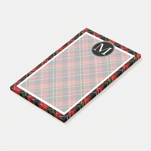 Benutzerdefiniertes Schotte Rotes Schwarz-Gelbes T Post-it Klebezettel (angewinkelt)