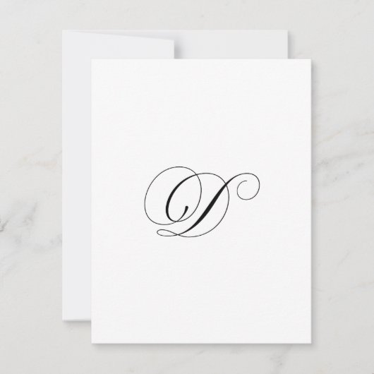 Benutzerdefiniertes Schriftmonogramm "D" Mitteilungskarte (Vorderseite)