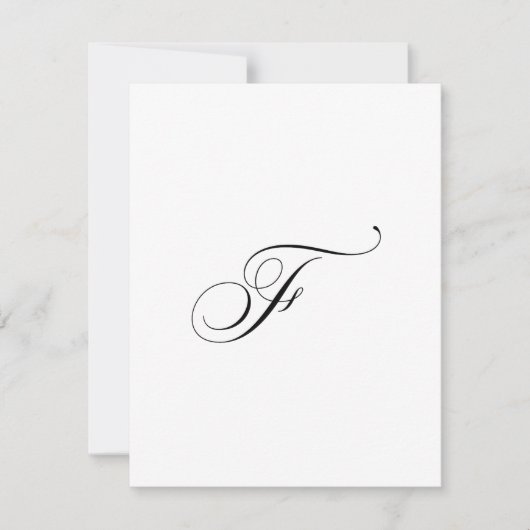 Benutzerdefiniertes Schriftmonogramm "F" Mitteilungskarte (Vorderseite)