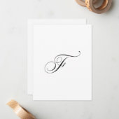 Benutzerdefiniertes Schriftmonogramm "F" Mitteilungskarte (Vorderseite/Rückseite Beispiel)