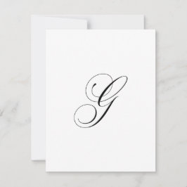 Benutzerdefiniertes Schriftmonogramm "G" Mitteilungskarte