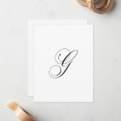 Benutzerdefiniertes Schriftmonogramm "G" Mitteilungskarte (Vorderseite/Rückseite Beispiel)