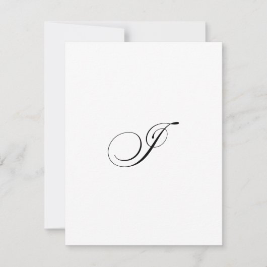 Benutzerdefiniertes Schriftmonogramm "I" Mitteilungskarte (Vorderseite)