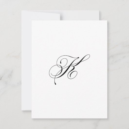 Benutzerdefiniertes Schriftmonogramm "K" Mitteilungskarte (Vorderseite)