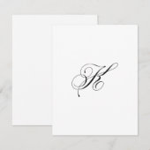 Benutzerdefiniertes Schriftmonogramm "K" Mitteilungskarte (Vorne/Hinten)