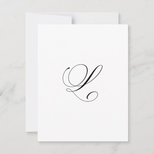 Benutzerdefiniertes Schriftmonogramm "L" Mitteilungskarte (Vorderseite)