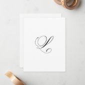 Benutzerdefiniertes Schriftmonogramm "L" Mitteilungskarte (Vorderseite/Rückseite Beispiel)