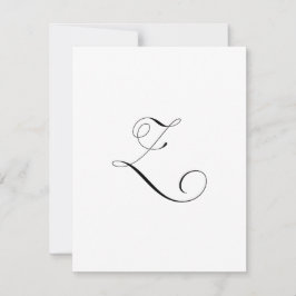 Benutzerdefiniertes Schriftmonogramm "Z" Mitteilungskarte