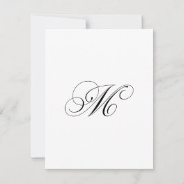 Benutzerdefiniertes Schriftzug-Monogramm "M" Mitteilungskarte