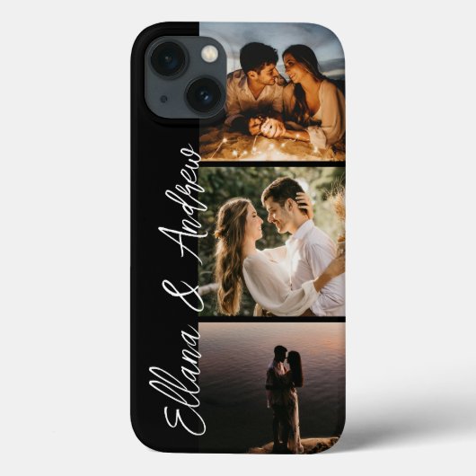 Benutzerdefiniertes Schwarz-3-Foto Case-Mate iPhone Hülle (Rückseite)