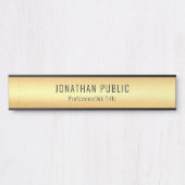 Benutzerdefiniertes Schwarz-Gold-Glamour-Template Türschild (Vorderseite )