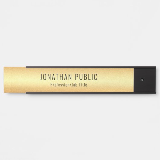 Benutzerdefiniertes Schwarz-Gold-Glamour-Template Türschild (Vorderseite )