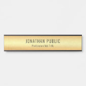 Benutzerdefiniertes Schwarz-Gold-Glamour-Template Türschild (Vorderseite )