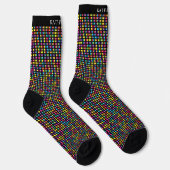 Benutzerdefiniertes Schwarz Mehrfarbig Farbige Kar Socken (Rechts)