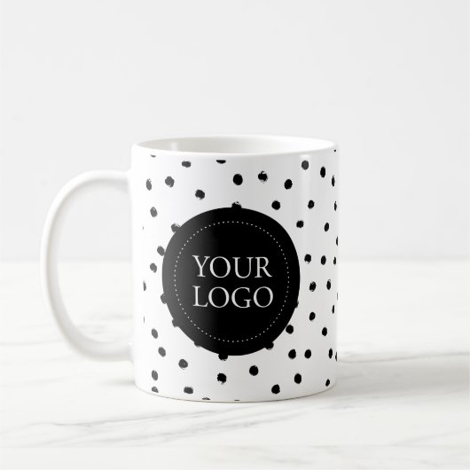Benutzerdefiniertes Schwarz-Minimal-Firmenlogo Kaffeetasse (Links)