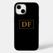 Benutzerdefiniertes Schwarz mit Gold-Initialen Case-Mate iPhone Hülle (Rückseite)
