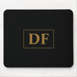 Benutzerdefiniertes Schwarz mit Gold-Initialen Mousepad