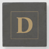 Benutzerdefiniertes Schwarz mit Goldfamilie anfäng Steinuntersetzer (Vorderseite)