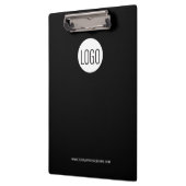 Benutzerdefiniertes Schwarz mit weißem Logo - mini Klemmbrett (Links)