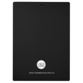 Benutzerdefiniertes Schwarz mit weißem Logo - mini Klemmbrett (Rückseite)