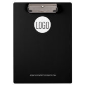 Benutzerdefiniertes Schwarz mit weißem Logo - mini Klemmbrett (Vorderseite)