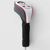 Benutzerdefiniertes Schwarz-Rot-Monogramm Golf Headcover (angewinkelt)
