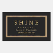 Benutzerdefiniertes Schwarz und Gold Rechteckiger Aufkleber (Vorderseite)