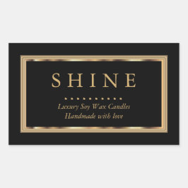 Benutzerdefiniertes Schwarz und Gold Rechteckiger Aufkleber