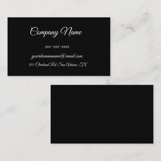 Benutzerdefiniertes Schwarz Visitenkarte (Vorne/Hinten)