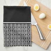 Benutzerdefiniertes Schwarz-Weiß-Abstraktes Muster Geschirrtuch (Viertel Falte)