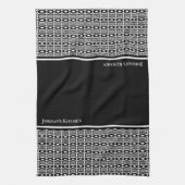 Benutzerdefiniertes Schwarz-Weiß-Abstraktes Muster Geschirrtuch (Vertikal)