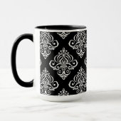 Benutzerdefiniertes Schwarz-Weiß-Damaskus-Muster Tasse (Links)