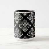 Benutzerdefiniertes Schwarz-Weiß-Damaskus-Muster Tasse (Zentrum)