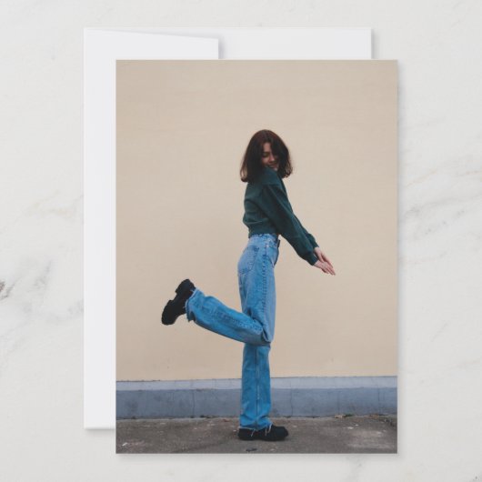 Benutzerdefiniertes Schwarz-Weiß-Foto 21. Geburtst Einladung (Rückseite)