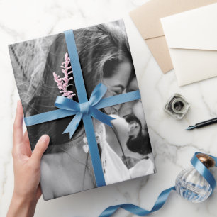 Benutzerdefiniertes Schwarz-Weiß-Foto-Hochzeits-Se Geschenkpapier