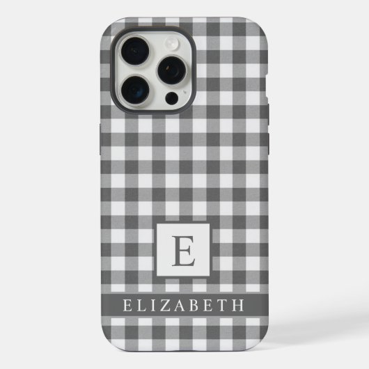 Benutzerdefiniertes Schwarz-weiß-Graues Prüfmuster iPhone Hülle (Rückseite)