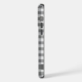 Benutzerdefiniertes Schwarz-weiß-Graues Prüfmuster iPhone Hülle (Linke Seite)