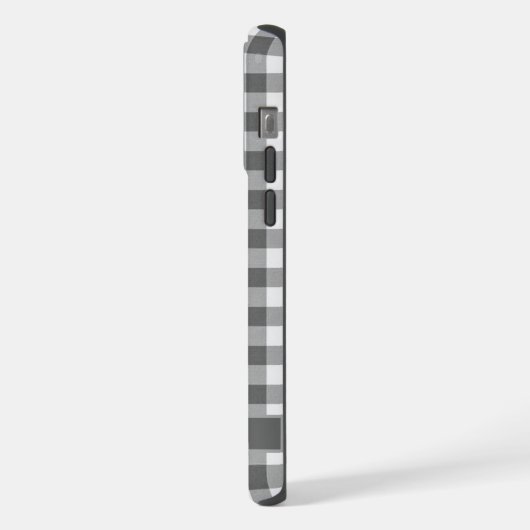 Benutzerdefiniertes Schwarz-weiß-Graues Prüfmuster iPhone Hülle (Linke Seite)