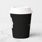 Benutzerdefiniertes Schwarz-Weiß-Logo Pappbecher (Links)