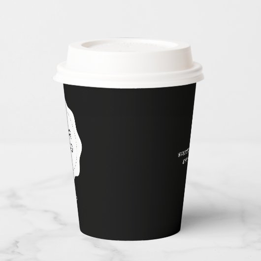 Benutzerdefiniertes Schwarz-Weiß-Logo Pappbecher (Links)