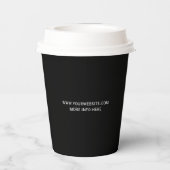 Benutzerdefiniertes Schwarz-Weiß-Logo Pappbecher (Rückseite)