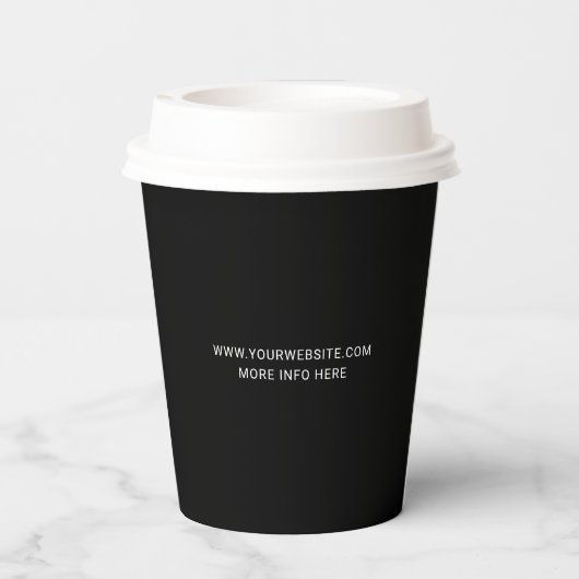 Benutzerdefiniertes Schwarz-Weiß-Logo Pappbecher (Rückseite)