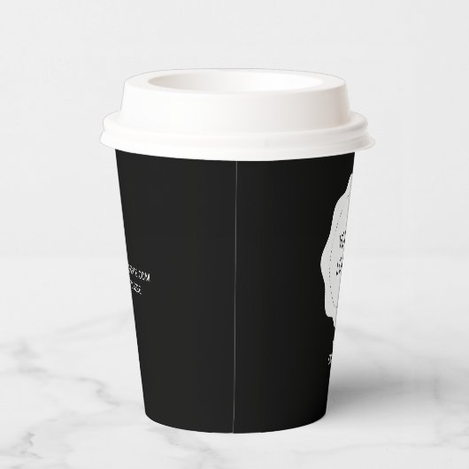 Benutzerdefiniertes Schwarz-Weiß-Logo Pappbecher (Rechts)