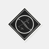 Benutzerdefiniertes Schwarz-Weiß-Logo Serviette (Ecke)