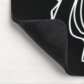 Benutzerdefiniertes Schwarz-Weiß-Pferd zeichne Mau Mousepad (Ecke)